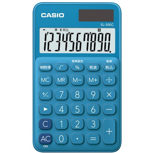 【メール便対応】カシオ計算機（CASIO） カシオ手帳型カラフル電卓 レイクブルー 【品番：SL-300C-BU-N】