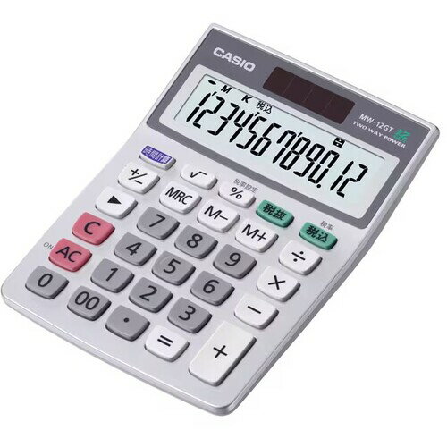 【メール便対応】カシオ計算機（CASIO）　実務簿記電卓　白　【品番：MW-12A-N】（楽天・住設プロ　楽天市場店）