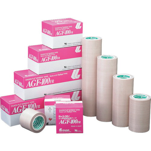 中興化成工業（chukoh）　フッ素樹脂（テフロンPTFE製）ガラスクロス粘着テープ　AGFー100FR　0．13t×75w×10m　【品番：AGF100FR13X75】