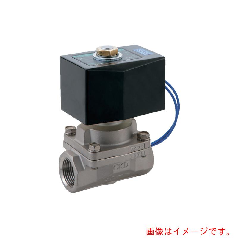 特長 ●耐久回数100万回を実現し、信頼性を向上しました。 ●低消費電力です。 ●外部シール性能が向上しました。 ●メンテナンス性が向上しました。 ●ゴミ・スケールに強いです。 用途 ●蒸気水の制御に。 仕様 ●流体温度(℃)：5〜180 ●シール材質(PTFE) ●ボディ材質(ステンレス) ●リード線 ●接続口径Rc3/4 ●電源AC220V ●使用温度範囲：10〜60℃(流体の凍結のないこと) ●作動圧力差：0〜1.0Mp ●弁座漏れ：400[[CM3]]/min(ANR) 質量・質量単位 ●1.3kg 【メーカー名】CKD（株） 【メーカー品番】SPK11-20A-F4A-AC220V