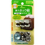 Button - 【メール便対応】クロバー（CLOVER）　強力ホック釦15mm　ニッケル　【品番：26-560】
