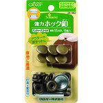 【メール便対応】クロバー（CLOVER） 強力ホック釦15mm アンティークゴールド 【品番：26-562】