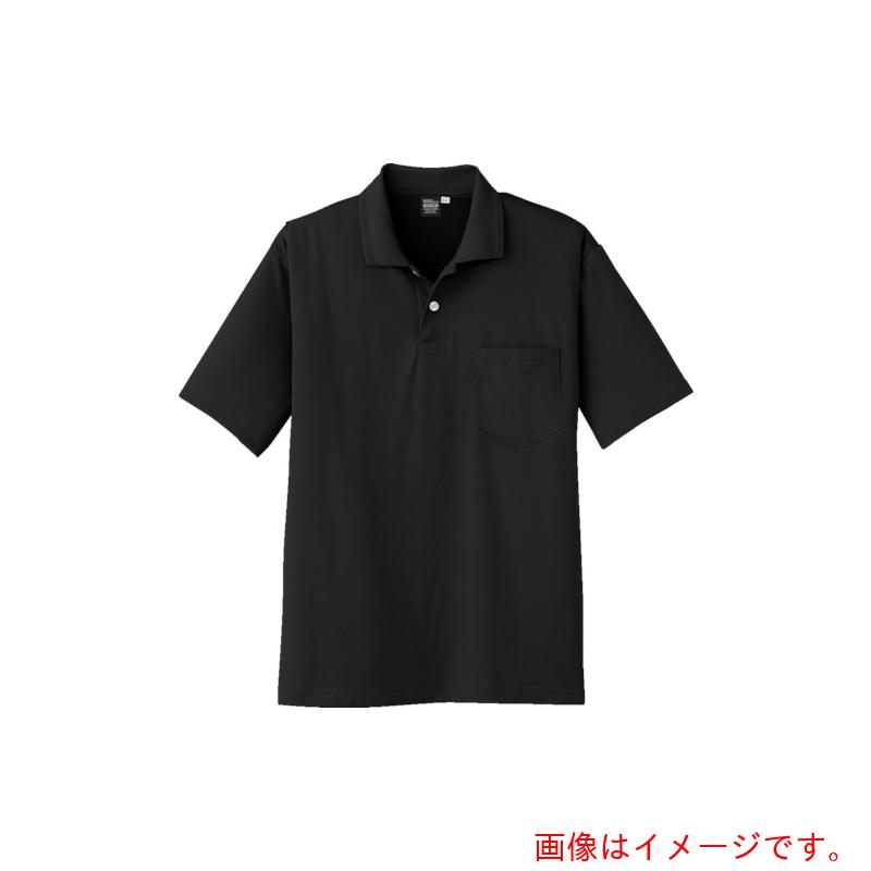 コーコス信岡（co-cos） 吸汗速乾冷感半袖ポロシャツ ブラックM 【品番：A-1667-13-M】