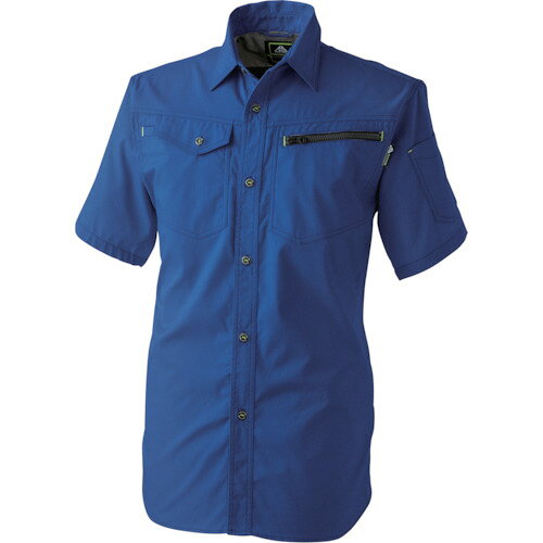 ★CUC　CHUSAN　ドビーストレッチTC　半袖シャツ　ミッド・ブルー　L　【品番：2904-820-L】