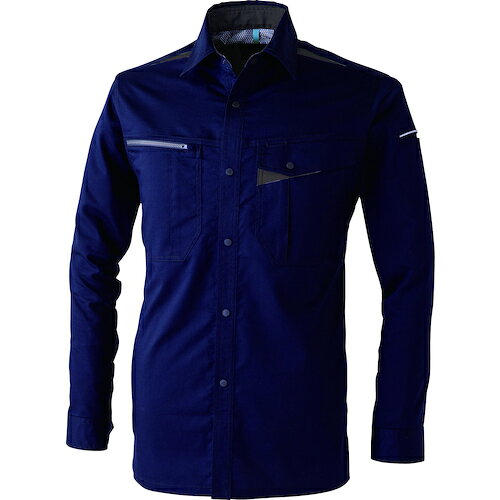 ★CUC　CHUSAN　T／Cストレッチシャツ　ダークネイビー　6L　【品番：351011-182-6L】