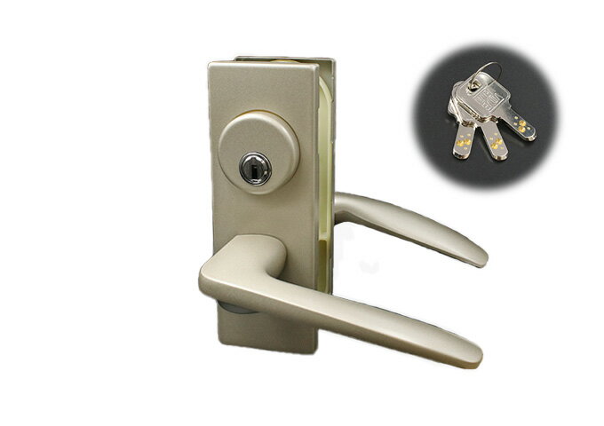 大建工業 レバーハンドル・座セット RNデザイン 角長座 簡易シリンダー錠 ハピアベイシス Tシルバー 【品番:VA5A44-ZTF】
