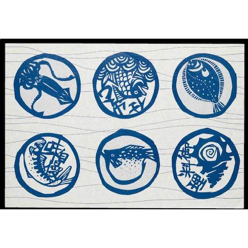 大黒工業　包装紙　さかな柄　No．3318　クレープナシ　【品番：241000】