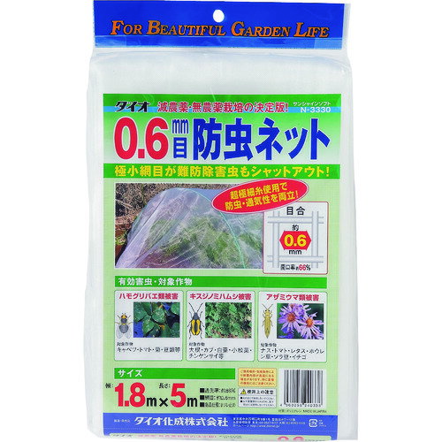 ●イノベックス（Dio）　0．6ミリ防虫ネット　N3330　1．8m×5m　【20個】　【品番：...