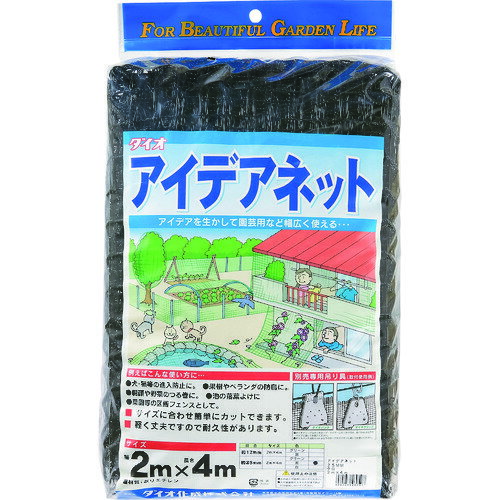 特長 ●園芸用つる性植物の誘引・子供の遊び場などの簡易防球ネットです。 ●糸が太く丈夫なネットです。 ●アイデアネット　25mm　黒　2m×4m 質量・質量単位 ●0.0g 【メーカー名】（株）イノベックス 【メーカー品番】460507