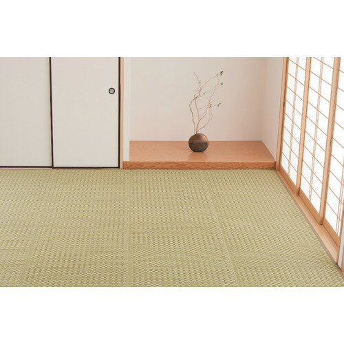 【別途送料あり】萩原　洗えるい草風カーペット　ルイス　グリーン　江戸間3畳　174×261　【品番：8196..