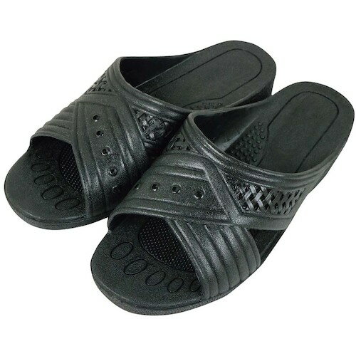 江部松商事　EBM　紳士シャワーサンダル　前あき　ブラック　T−FTG−1　M　【品番：1281870】