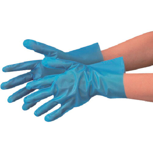 【別途送料あり】エブノ　EBUNO　ポリグローブフィットブルー箱入M（100枚入）　【品番：310-M】(4.0)