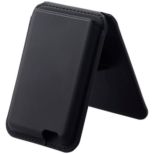 【メール便対応】エレコム（ELECOM）　ウォレットスタンド　MAGKEEP　磁気防止シート付　ブラック　【品番：AMS-MAGWSBK】