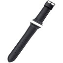 【メール便対応】エレコム(ELECOM) Apple Watch 45/44/42mm用バンド ハイブリッドレザー ブラック 【品番:AW-45BDLHVBK】(4)