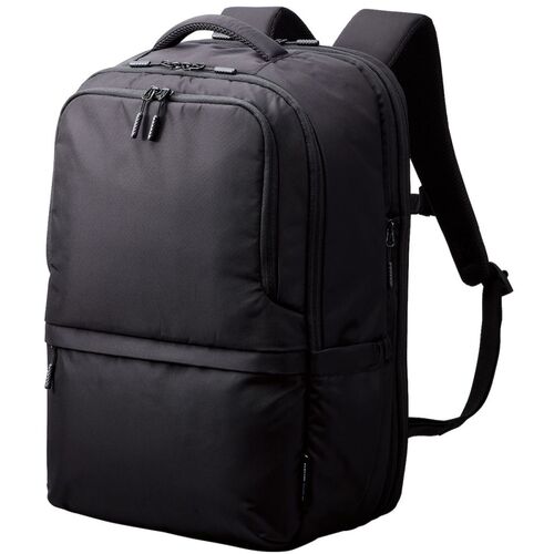 キャリングバッグ - エレコム（ELECOM）　バックパック　拡張タイプ　15．6inch　27L　拡張時31L　撥水加工　ブラック　【品番：BM-BPEPBK】