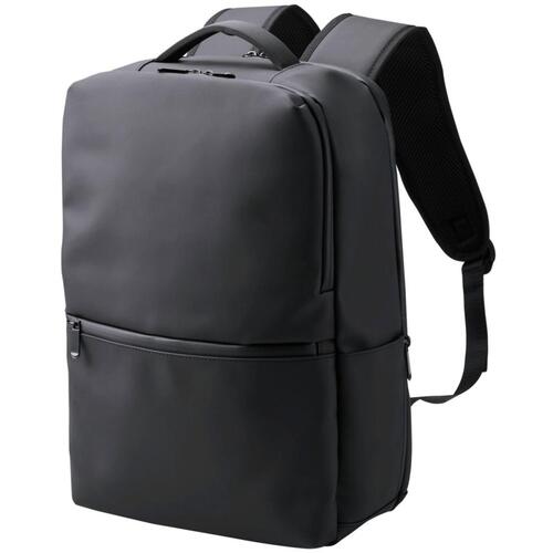 エレコム（ELECOM）　バックパック　スクエアバッグ　15．6inch　大容量　19L　撥水加工　ブラック　【品番：BM-BPSQ01BK】