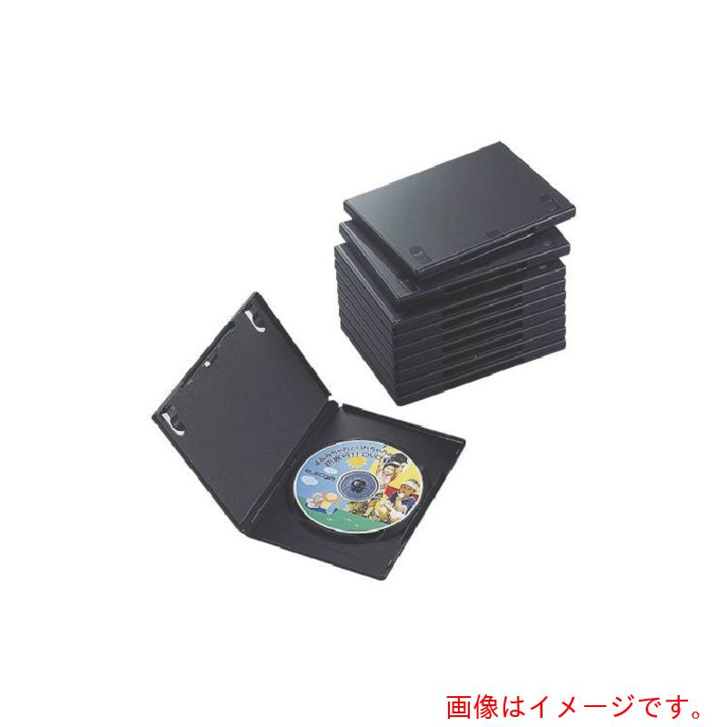 エレコム（ELECOM）　DVDトールケース　1枚収納／10枚セット　ブラック　【品番：CCD-DVD03BK】
