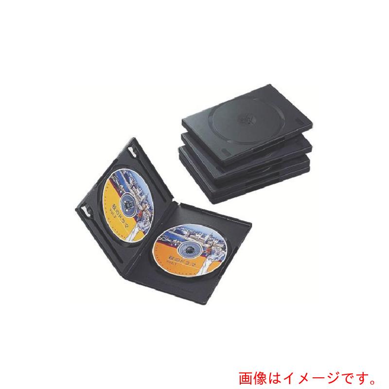 エレコム（ELECOM）　DVDトールケース　2枚収納／5枚セット　ブラック　【品番：CCD-DVD05BK】