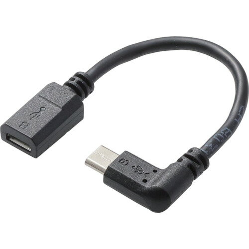 �ڥ᡼�����б��ۥ��쥳���ELECOM�ˡ�micro��USBL���Ѵ������֥롡��¦��³�����ס�0��1m���֥�å��������֡�TB-MBFMBR01BK��
