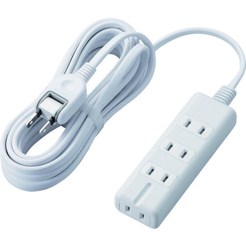 エレコム（ELECOM）　磁石タップ　4個口（内3ピン1）　5m　ホワイト　【品番：T-KM01-2450WH】