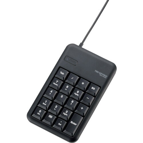 エレコム（ELECOM）　2ポートUSB2．0HUB付コンパクトテンキーパッド　ブラック　【品番：TK-TCM014BK】