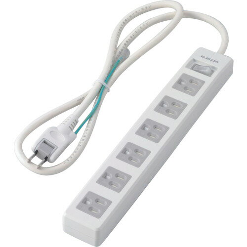 Power Socket Board - エレコム（ELECOM）　タップ　3P6個口　差込口2P　一括スイッチ　マグネット付　ホコリシャッター付　1m　RoHS　【品番：T-T10-3610WH/RS】