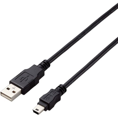 エレコム（ELECOM）　USB2．0ケーブル　A−miniBタイプ　仕様固定　1m　ブラック　