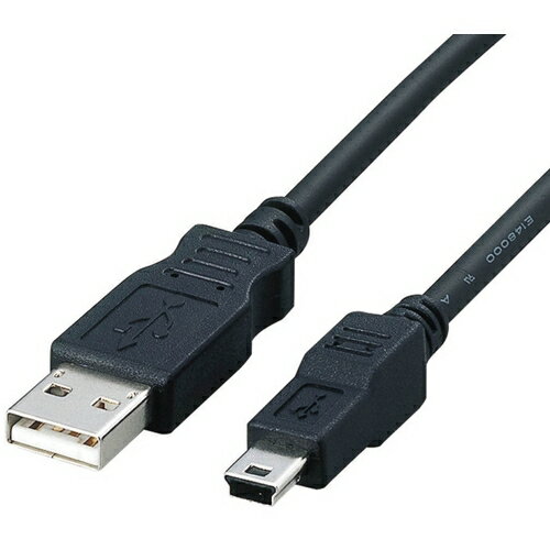 エレコム（ELECOM）　フェライトコア内蔵USB2．0ケーブルA：miniBタイプ／1．8m　