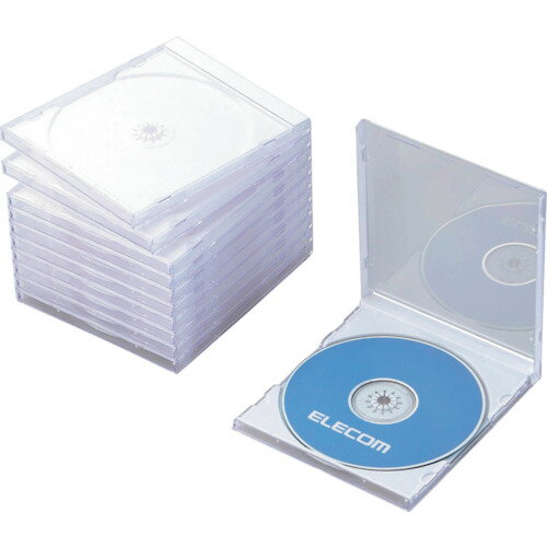 エレコム（ELECOM）　CD・DVD・Blu−rayプラケース　1枚収納　ホワイト（10枚入）　【品番：CCD-JSCN10W..