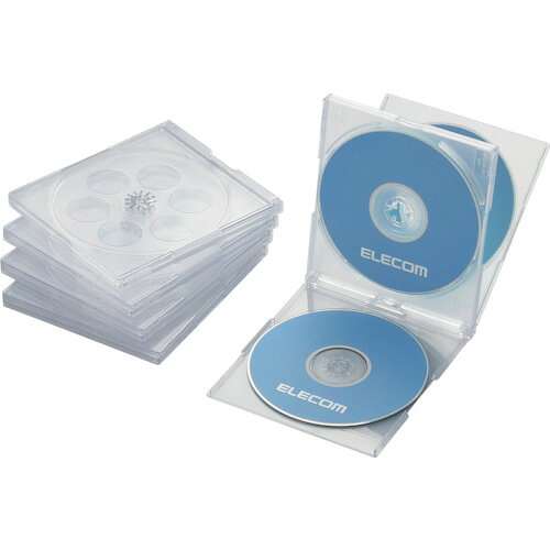 エレコム（ELECOM）　CD・DVD・Blu−rayプラケース　4枚収納　クリア　（5枚入）　【品番：CCD-JSCNQ5CR】