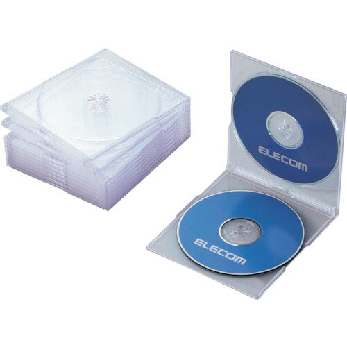 エレコム(ELECOM) CD・DVD・Blu−rayスリムプラケース 2枚収納クリア 10枚入 【品番:CCD-JSCSW10CR】 エレコム(ELECOM) CD・DVD・Blu−rayスリムプラケース 2枚収納クリア 10枚入 【品番:CCD-JSCSW10CR】