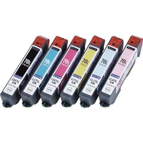 ���쥳���ELECOM�ˡ�EPSON��IC6CL70L�ߴ����Ȥ��ڤ꥿���ס�6�����åȡ������֡�CC-EIC70L-6ST��