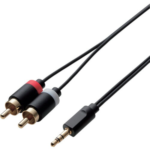 【メール便対応】エレコム（ELECOM）　AUDIOケーブル（3．5φ−RCA×2）　ブラック　1．0m　【品番：DH-MW..