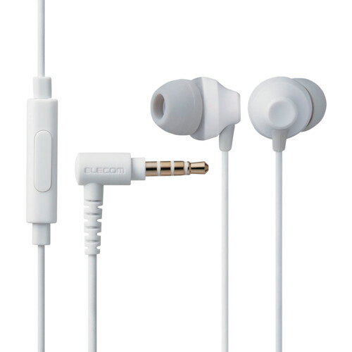 エレコム（ELECOM）　ステレオイヤホン　カナル型　直径3．5mm　マイク付　Fast　Music　10．0mmドライバー　ホワイト　【品番：EHP-F12CMWH】