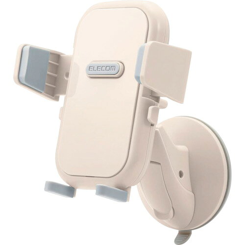 特長 ●キッチンの壁にくっつけることができる吸盤タイプのスマホホルダーです。 用途 ●壁付けキッチンやコンパクトサイズのキッチンに場所をとらずに設置できて便利なキッチンの壁にくっつくスマホホルダー。 ●ぐらつかずに使えてストレスフリー。 仕様 ●幅(mm)：106 ●奥行(mm)：141 ●高さ(mm)：110 ●色：アイボリー ●適合機種：幅54〜87mmのスマートフォン 材質 ●耐熱ABS、シリコン、鉄、PU、TPU 質量・質量単位 ●0.23kg セット内容・付属品 ●本体×1、吸盤部分×1、取り付けサポート板×1 注意事項 ●※壁紙面、布地、目の荒いシボ面、曲面、塗装面、大きな凸凹面、段差、たわむほど柔らかな面、不安定な場所などには取り付けできません。 【メーカー名】エレコム（株） 【メーカー品番】HA-STSC01IV