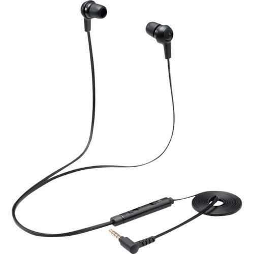 エレコム（ELECOM）　インナーイヤー型ヘッドセット　カナル　ミュートスイッチ付　両耳　4極3．5mm　ブラック　【品番：HS-EP17TBK】