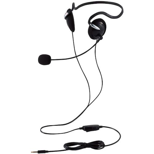 エレコム（ELECOM） 有線ヘッドセット 両耳ネックバンド 4極 1．8m ブラック 【品番：HS-NB03STBK】