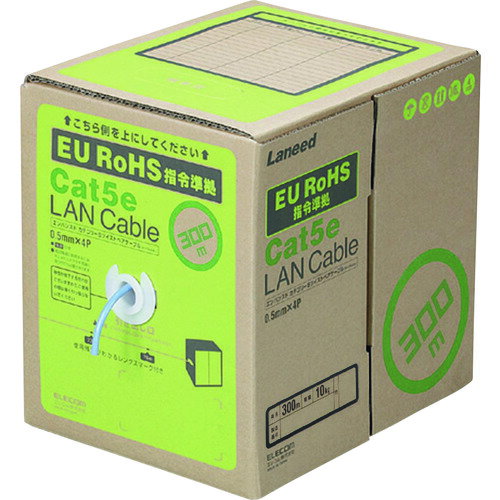 エレコム（ELECOM）　RoHS指令準拠LANケーブル　CAT5E　ヨリ線　300m　ブルー　【品番：LD-CT2/BU300YR】