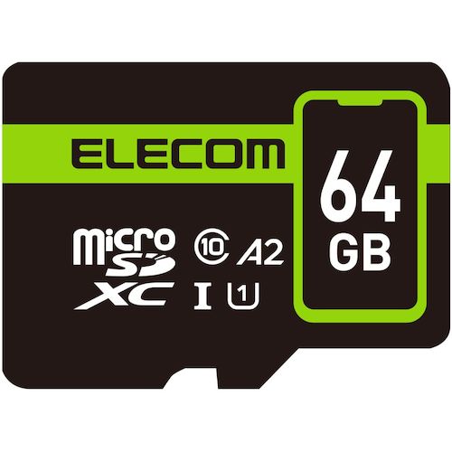 ���쥳���ELECOM�ˡ�MicroSDXC�����ɡ��ǡ������쥵���ӥ�2ǯ�ա�UHS��I��U1��90MB��s��64GB�������֡�MF-SP064GU11A2R��