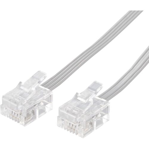 Modular （~5 m） - 【メール便対応】エレコム（ELECOM）　スリムモジューラケーブル6極4芯／3m（ホワイト）　【品番：MJ-3WH】