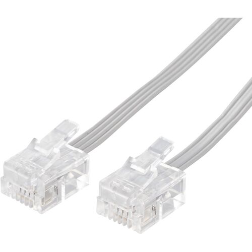 特長 ●家庭用モジュラコンセントとパソコン・TEL・FAXなどを接続する4芯タイプのモジュラケーブルです。 ●取り回しが容易なスリム型ケーブルです。 ●携帯性に富んでいます。 ●NTT仕様準拠(※6極4芯タイプの中でNTT仕様に準拠していない機器には使用できませんのでご注意ください) ●※復元性がありませんので折り曲げないようにしてください。 仕様 ●長さ(m)：7 ●エレコム　スリムモジューラケーブル6極4芯／7m(ホワイト) ●コネクタ1(形状)： 6極4芯モジュラープラグ ●コネクタ2(形状)： 6極4芯モジュラープラグ ●モジュラーケーブル：6極4芯 ●パッケージ：E 質量・質量単位 ●0.06kg 【メーカー名】エレコム（株） 【メーカー品番】MJ-7WH