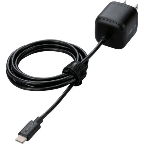 特長 ●USB Power Deliveryに対応したUSB Type-C(TM)プラグを搭載し、対応するスマートフォン、タブレットなどを充電できるUSB AC充電器です。 用途 ●ケーブル一体型で、USB Type-C(TM)ポート搭載のスマートフォン、タブレットなどをすぐに充電できるUSB AC充電器です。 ●ケーブルの長さは約1.5mで、取り回しがしやすいです。 仕様 ●色：ブラック ●ポート数：1 ●幅(mm)：38.1 ●奥行(mm)：33.7 ●高さ(mm)：33.7 ●ケーブル長(m)：約1.5m ●定格入力：AC100V〜240V、50Hz/60Hz、0.7A ●定格出力：20W ●対応機種：USB Type-C(TM)プラグからUSB Power Delivery (20W)の規格内で充電可能な機器 質量・質量単位 ●81.1g 注意事項 ●※機器本体や充電器が濡れた状態で充電すると、異常な発熱・焼損の原因となり大変危険ですのでおやめください。 【メーカー名】エレコム（株） 【メーカー品番】MPA-ACCP7420BK