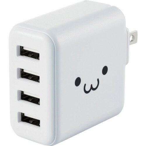 エレコム（ELECOM）　AC充電器　4．8A出力　USB−Aメス4ポート　ホワイトフェイス　【品番：MPA-ACU13WF】
