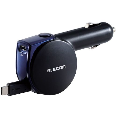 特長 ●USB Type-C(TM)(USB-C(TM))ポートと、USB Type-C(TM)(USB-C(TM))コネクターを搭載し、合計最大35Wでスマートフォンなどの端末を2台同時に充電できる車載充電器です。 ●USB Type-C(TM)(USB-C(TM))ポートはUSB Power Delivery規格に対応し、20Wで高速充電が可能です。 仕様 ●ポート数：USB Type-C(TM)(USB-C(TM))ポート×1、USB Type-C(TM)(USB-C(TM))コネクター×1 ●幅(mm)：32 ●高さ(mm)：57 ●奥行(mm)：111 ●色：ブラック ●対応ソケットサイズ：直径20.8mm〜22.0mm 質量・質量単位 ●70.0g 注意事項 ●USB Power DeliveryはUSB Type-C(TM)(USB-C(TM))ポートのみ対応しています。 【メーカー名】エレコム（株） 【メーカー品番】MPA-CCCPD02BK