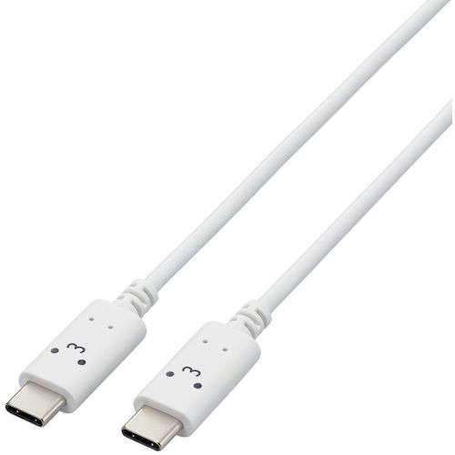 【メール便対応】エレコム（ELECOM）　USB　Type−Cケーブル　USB　PD対応　顔つきタイプ　2．0m　しろちゃん　【品番：MPA-CCF20WF】