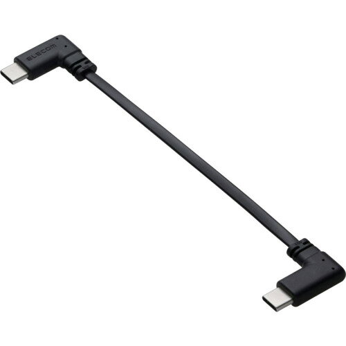 【メール便対応】エレコム（ELECOM）　USB　Type−C　to　Cケーブル　フラット　L字　充電専用　USB　PD　60W　0．1m　ブラック　【品番..