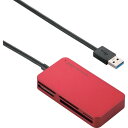 【メール便対応】エレコム(ELECOM) USB3.0対応メモリリーダライタ スリムコネクタ レッド 【品番:MR3-A006RD】