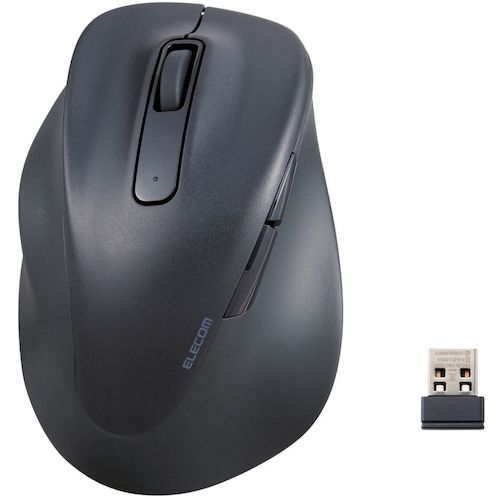 エレコム（ELECOM） マウス 左手専用 Lサイズ 無線2．4GHz 5ボタン 抗菌仕様 静音設計 ブラック 【品番：M-XGL31DBSKBK】