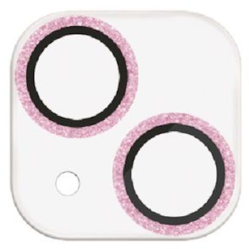 【メール便対応】エレコム（ELECOM）　iPhone15／15Plus用カメラレンズカバー　ガラス　＆Me　グリッター仕様　ピンクゴールド　【品番：PM-A23AFLLP1PGG】