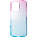 【メール便対応】エレコム(ELECOM) iPhone16Pro用ソフトケース グラデーションカラー Meliano サクラ×アクア 【品番:PM-A24CUCWCPNBU】